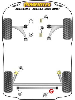 Powerflex PU Buchsen für Opel ASTRA J 2010 - 2015 -   Powerf