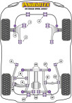 2 x Powerflex PFF69-102G hintere PU Buchsen einstellbar Querlenker Vorderachse passend für Subaru Forester Impreza Legacy