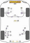 Powerflex PFR69-830 PU Rear Diff Rear Left Mount Insert...