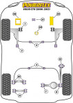 Powerflex PFF19-1222 PU Einsatz für Motorlager unten für Ford Focus II ST Volvo C30 C70 S40 V50