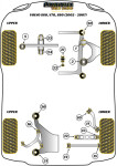 2 x Powerflex PFR88-606BLK Black Serie Rear Lower Centre...